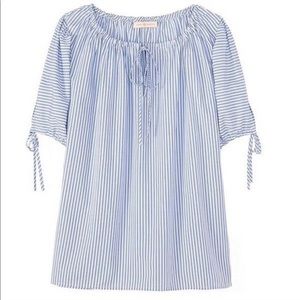 NWT Tory Burch Ariana Drawstring Stripe Top